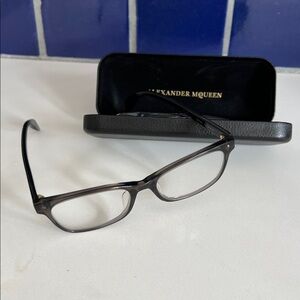 Alexander McQueen Dark gray Rectangular Eyeglasses